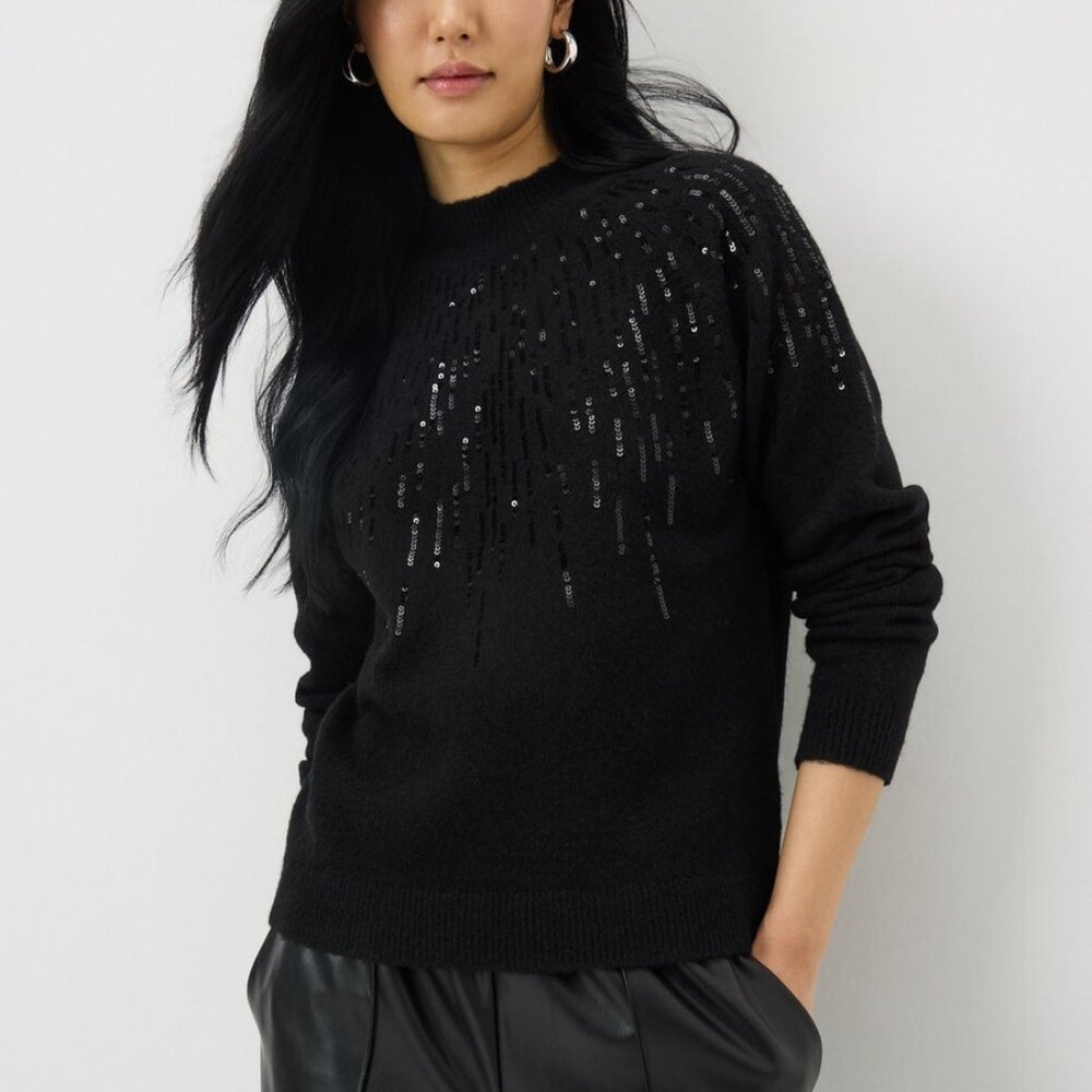 Belldini Black Sequin Women's Sweater